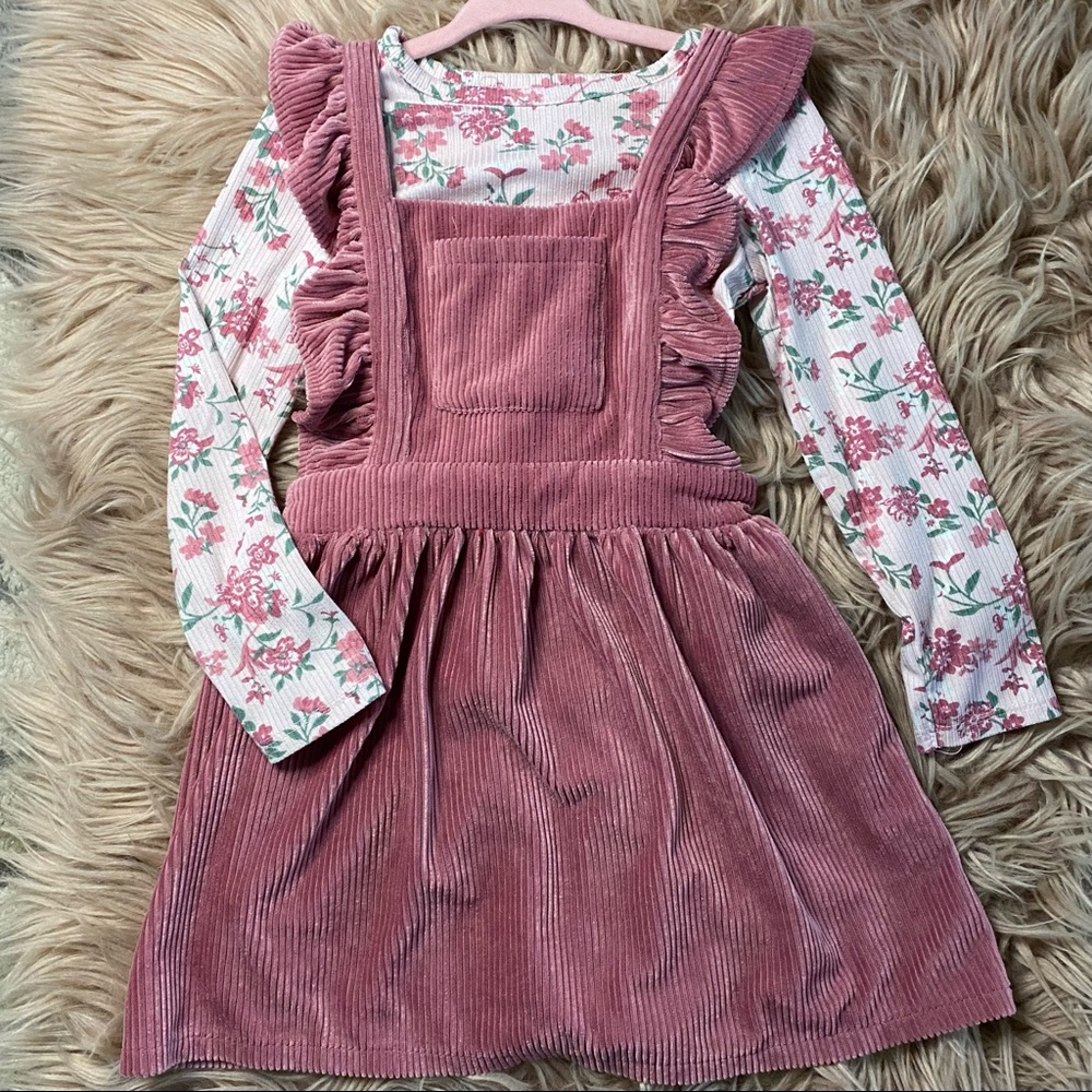 Toddler girl mauve dress w/ flower shirt